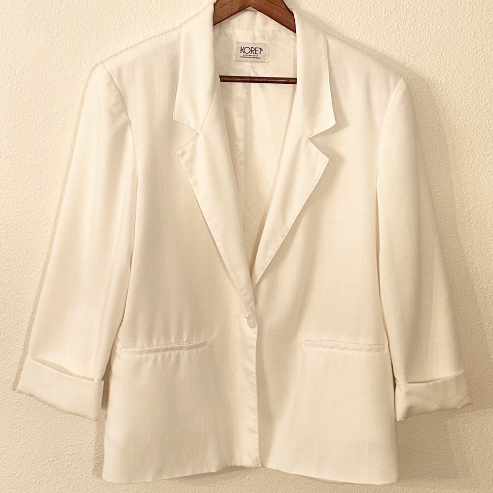 Vintage Koret Women's White Blazer Size M